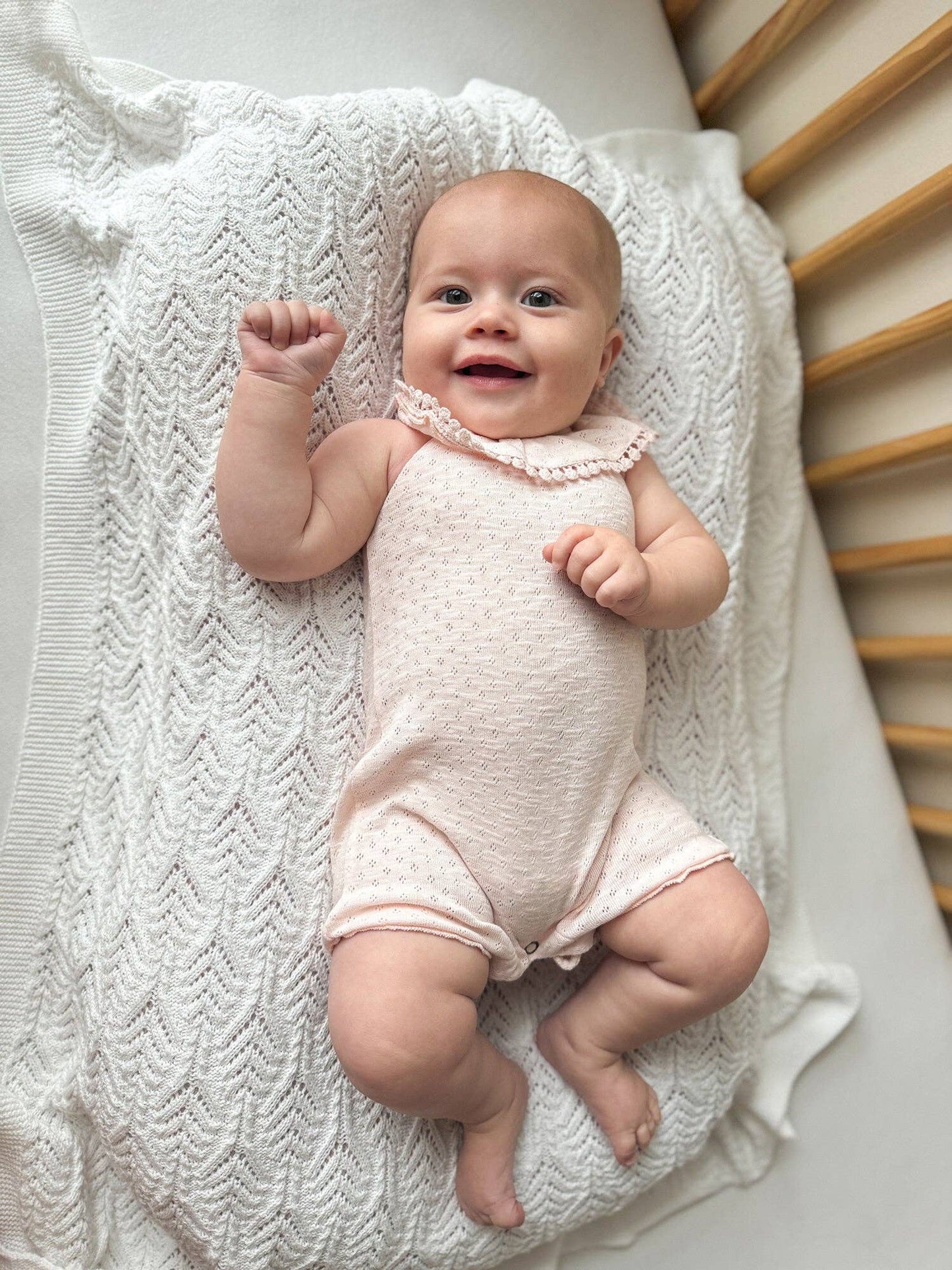 Cotton Candy | Organic Pointelle Bubble Romper