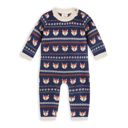 Fox Baby Knit Jumpsuit (Organic Cotton)