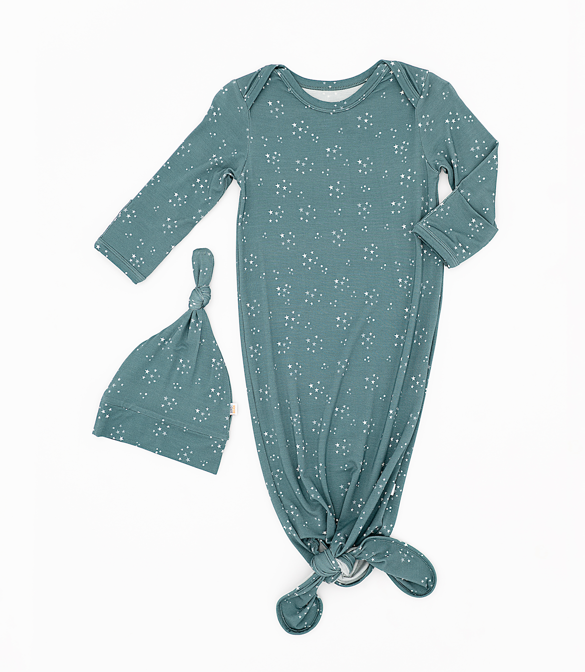 Baby Bamboo Knotted Baby Gown + Hat Gift Set - Starlit Sky