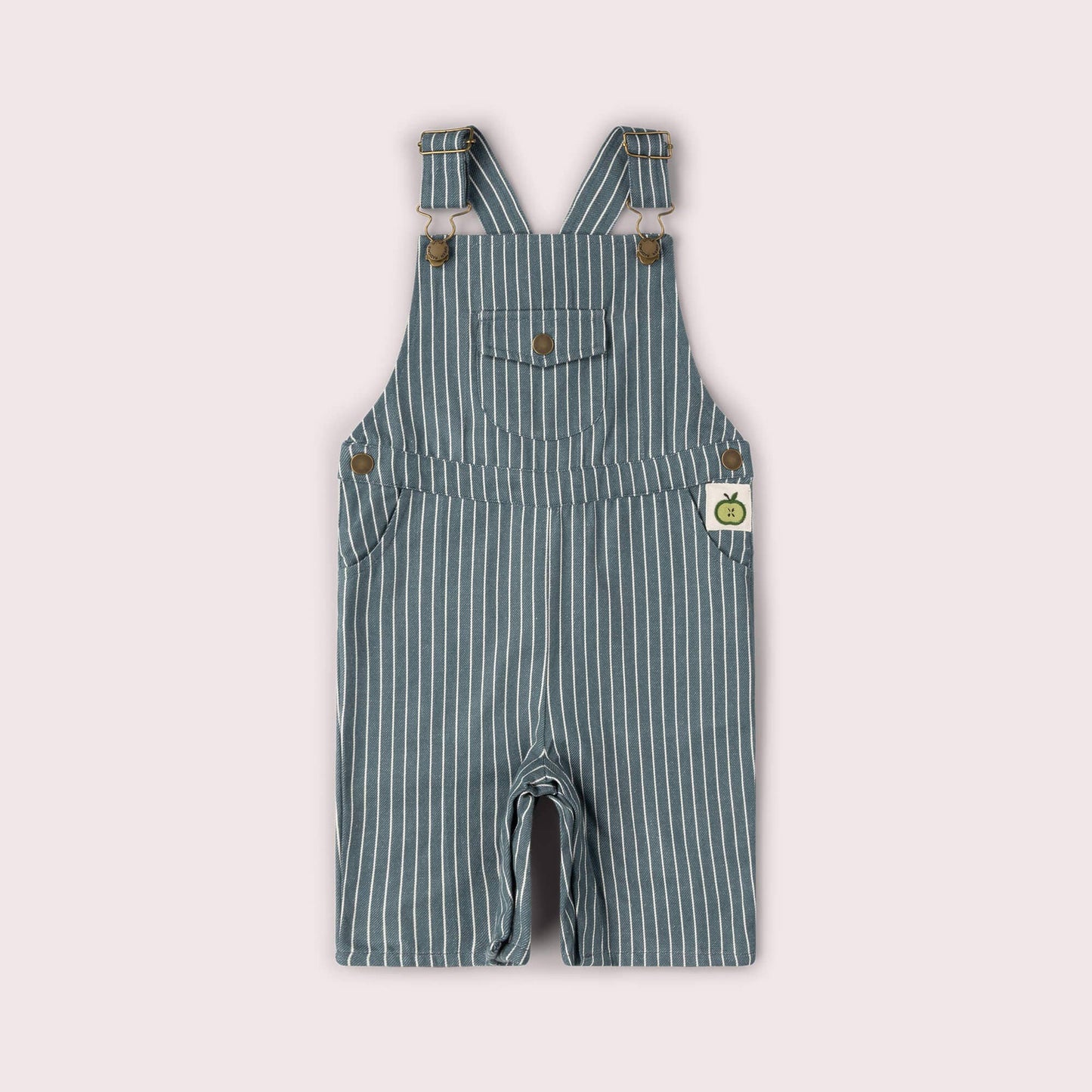 Navy Striped Dungaree Shorts