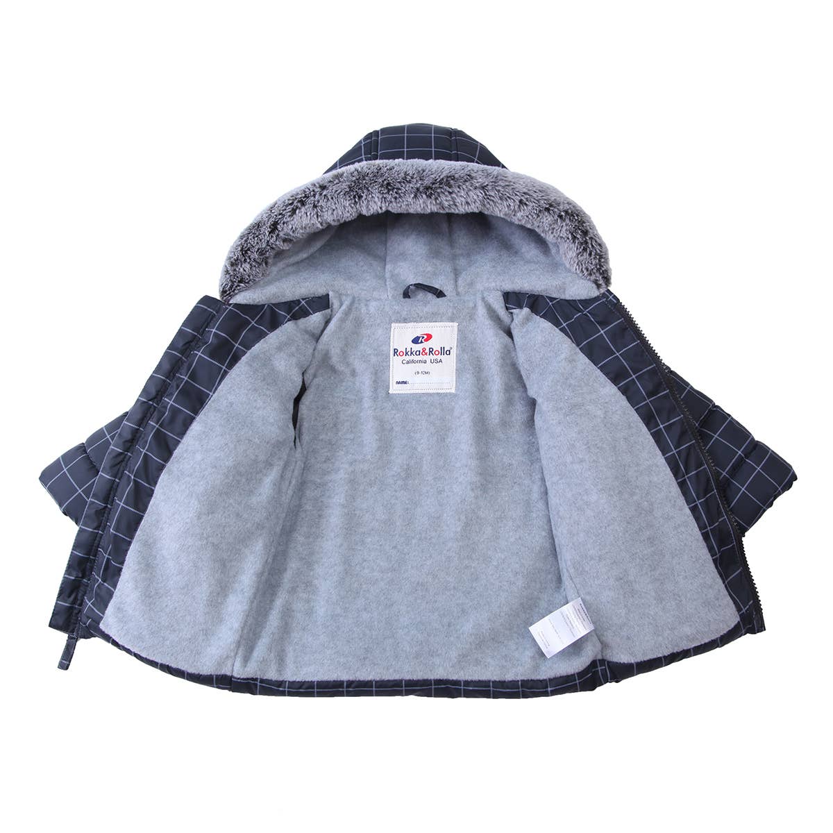 Toddler Boys' Fleece Hooded Puffer Jacket