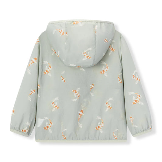Hooded Sun Shield Windbreaker Jacket | Swimming Koi
