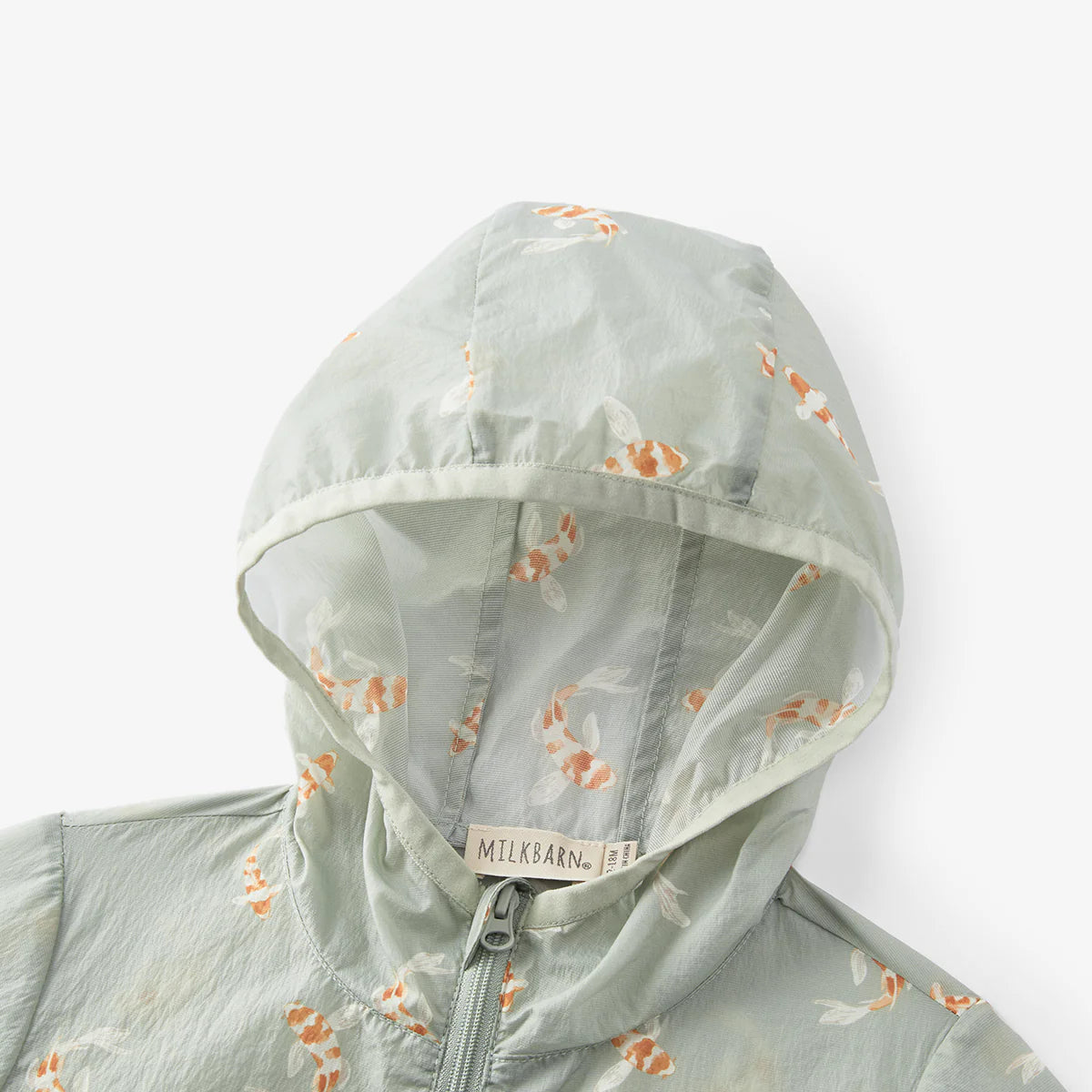 Hooded Sun Shield Windbreaker Jacket | Swimming Koi