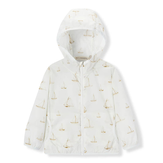 Hooded Sun Shield Windbreaker Jacket | Sailboat Melody