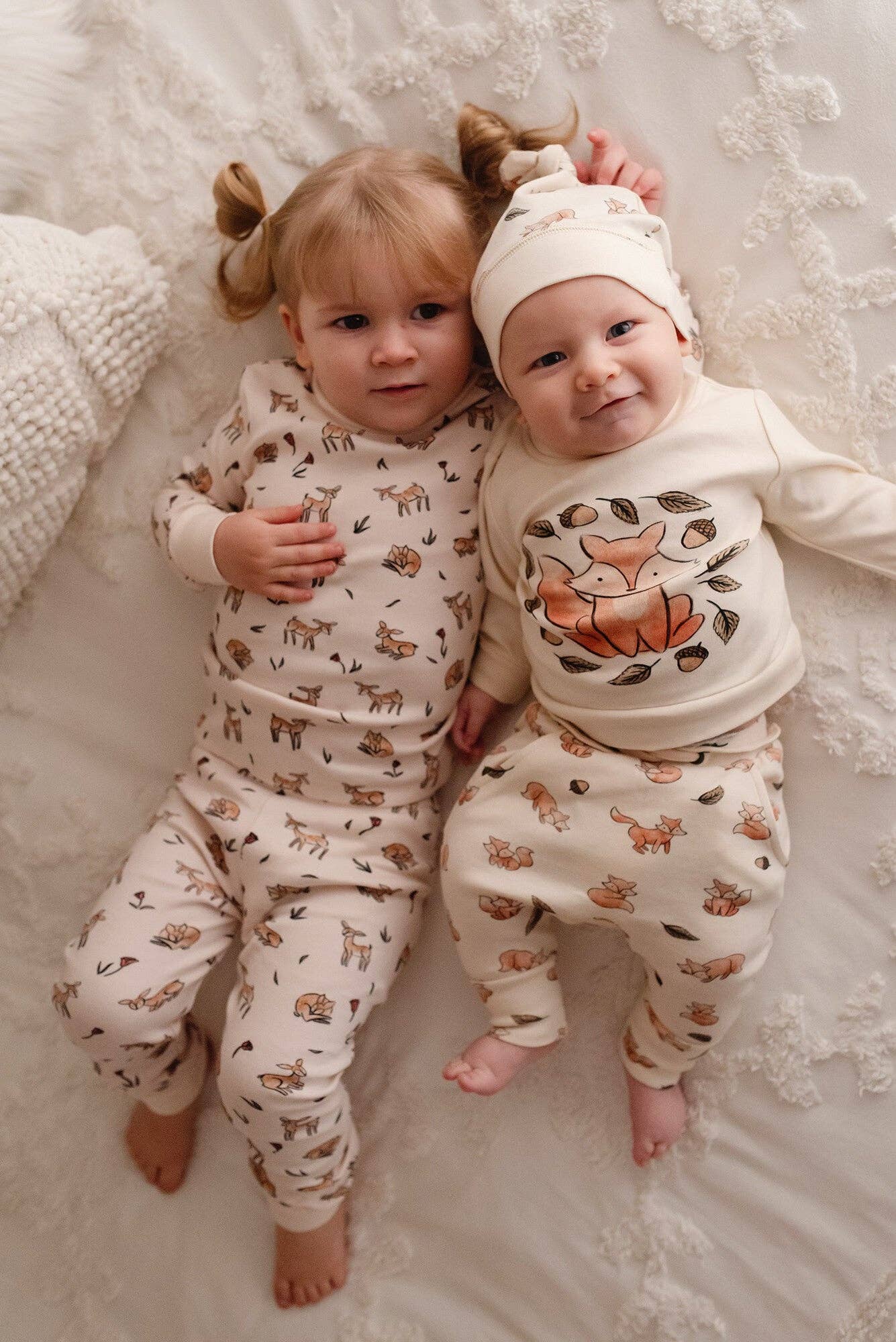 Kids' Organic L/Sleeve PJ Set in Doe-a-Deer