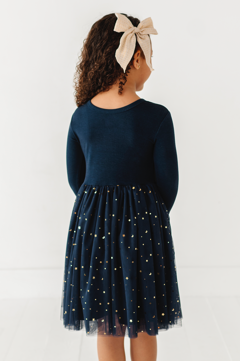 Kids Party Dress - Girls Navy Tulle Holiday Dress - Esme