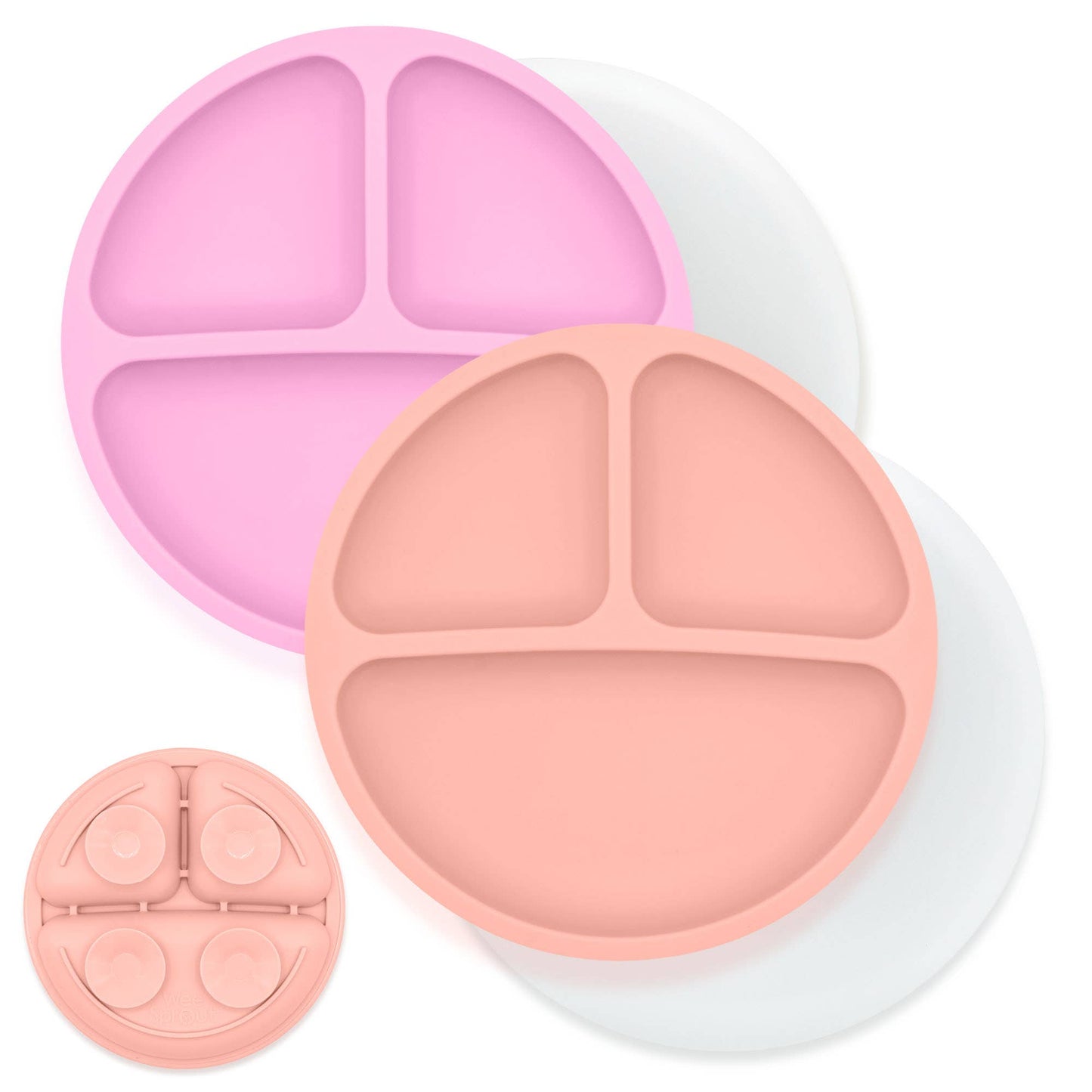 Silicone Divided Suction Plates – Set of 2