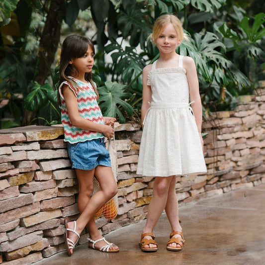 Organic Ruffle Edge Eyelet Dress