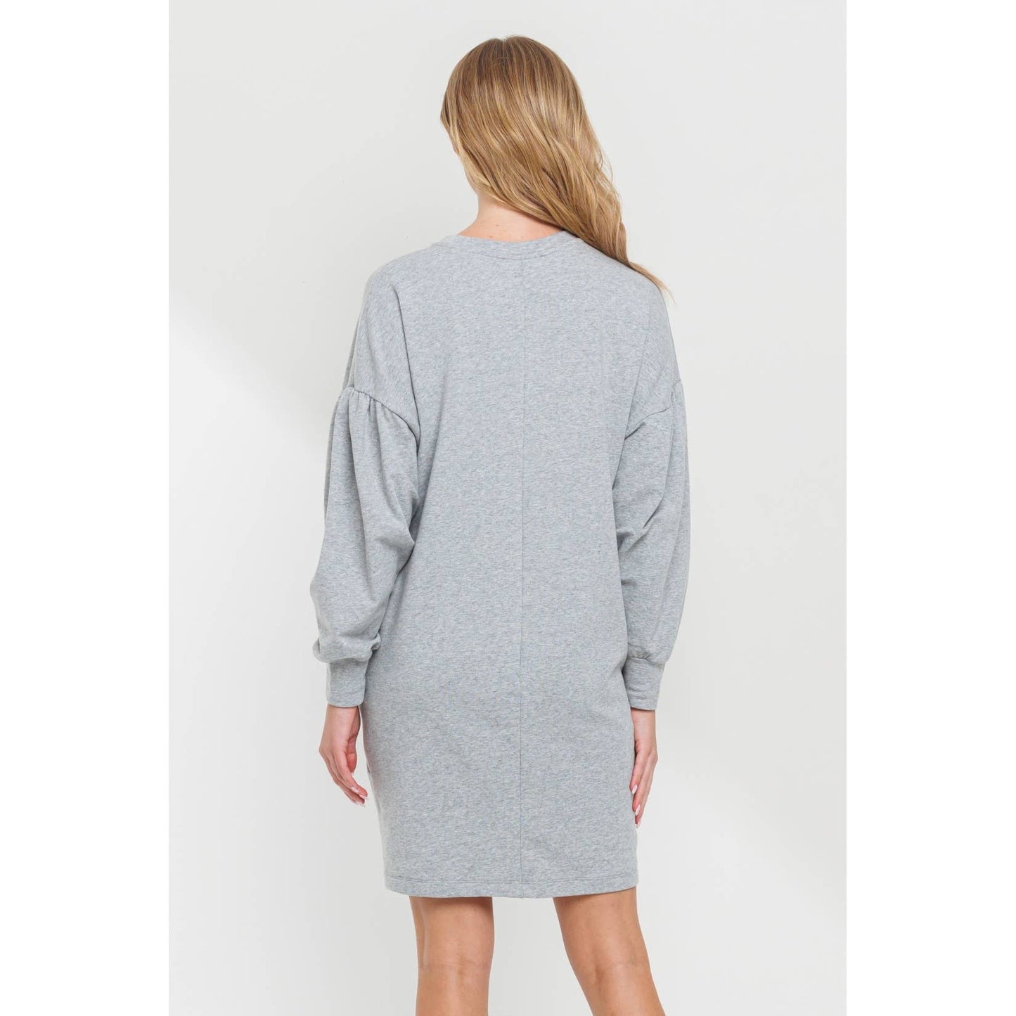 Crew Neck Maternity Sweater Dress with Pockets