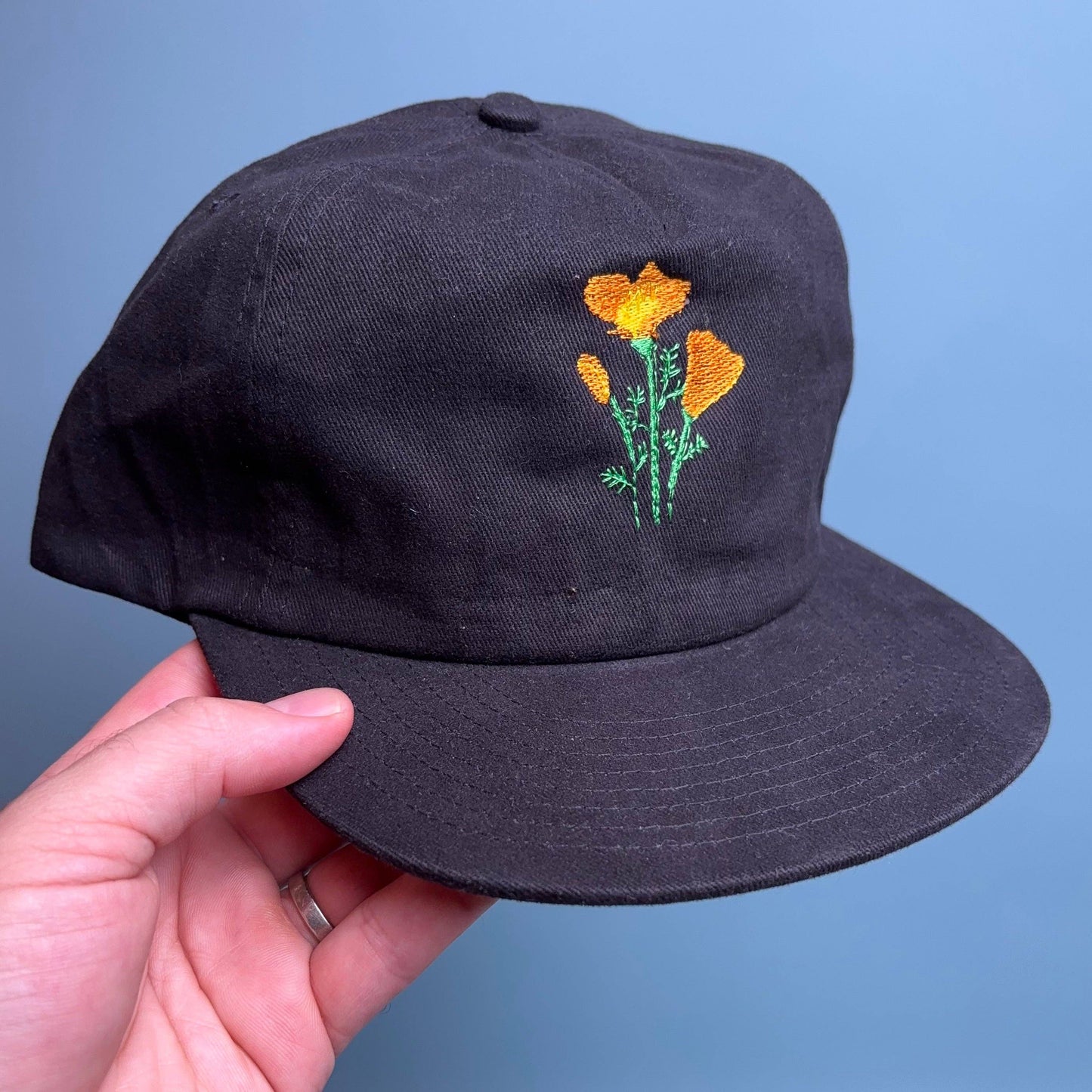 Embroidered California Poppies - Field Trip Snap Back Hat