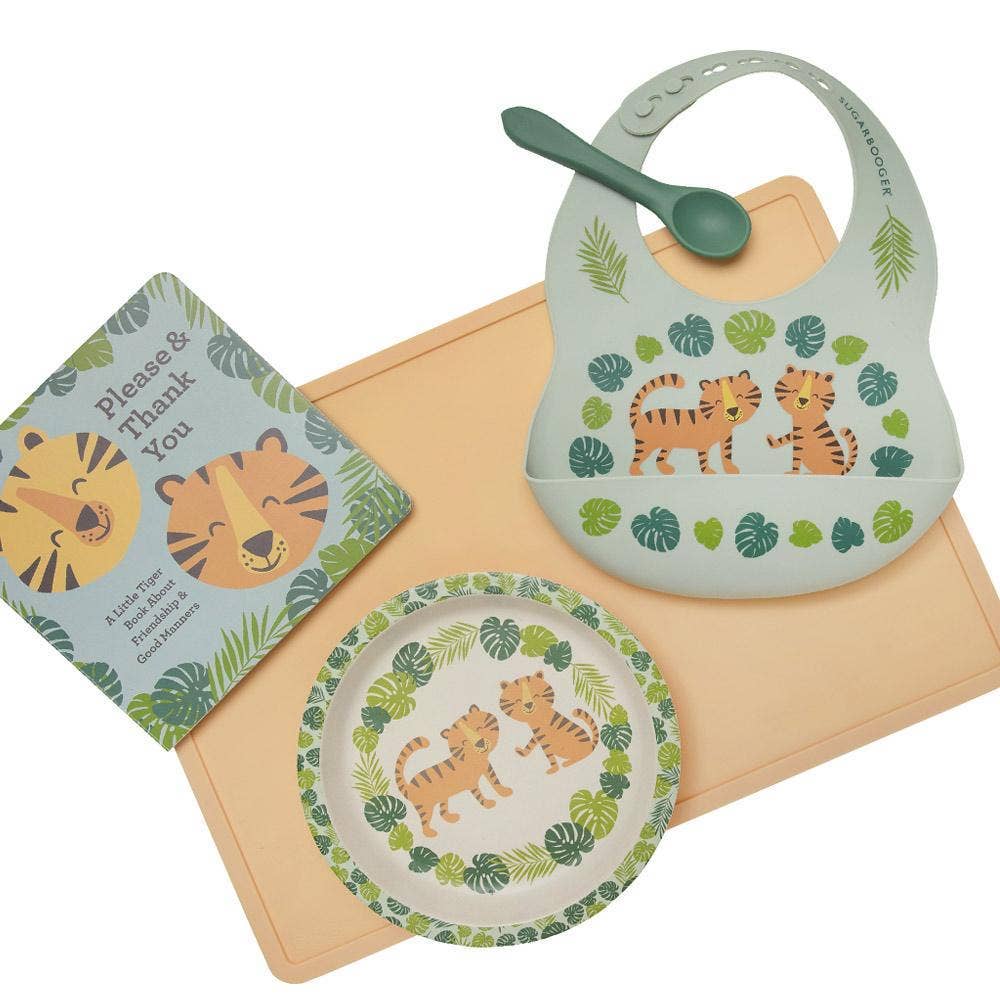 Fresh & Messy Silicone Bib & Spoon Set | Tiger