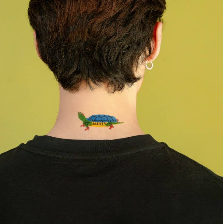 Skater Turtle Tattoo Pair