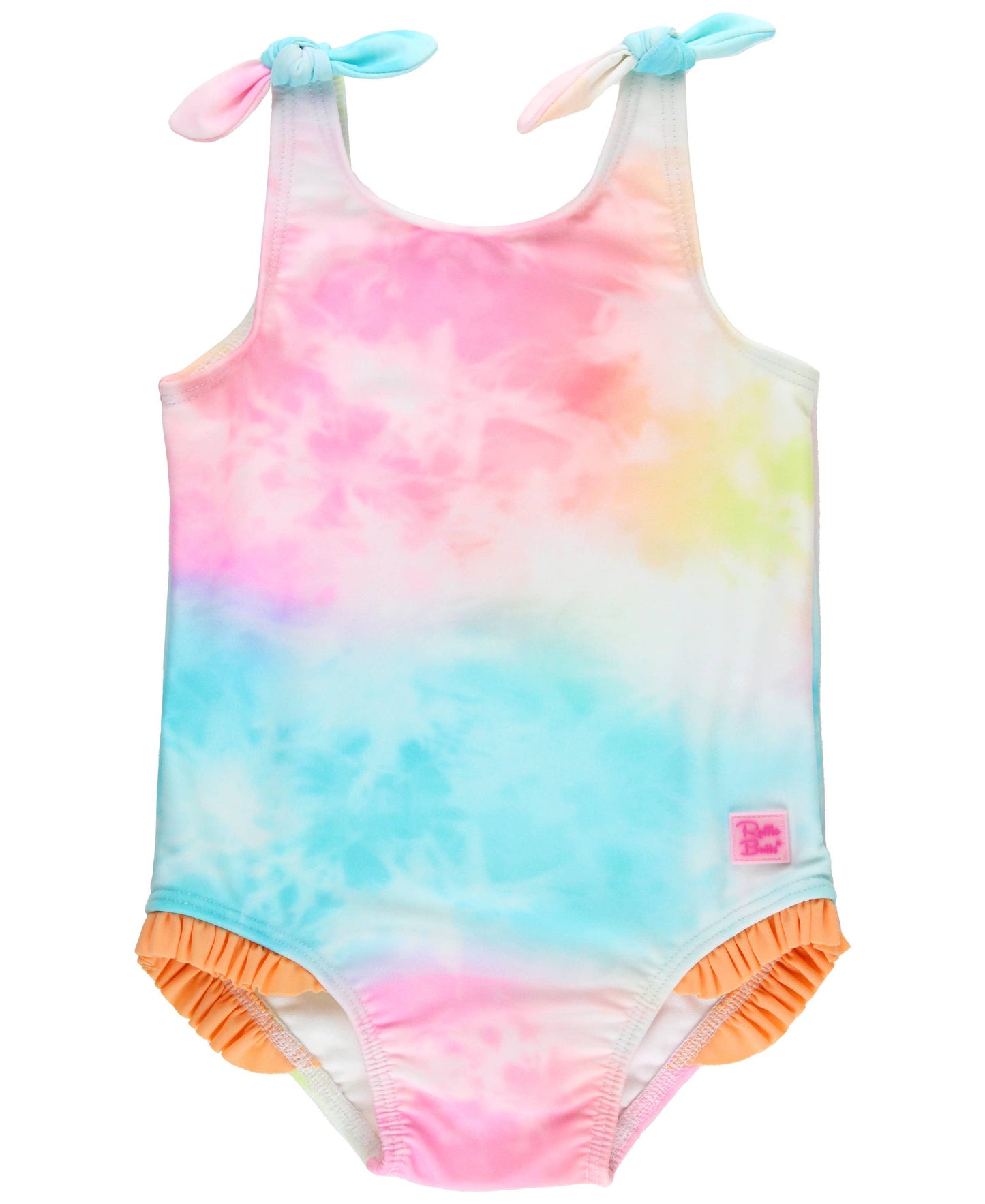 Girls Rainbow Tie Dye Tie Shoulder One Piece