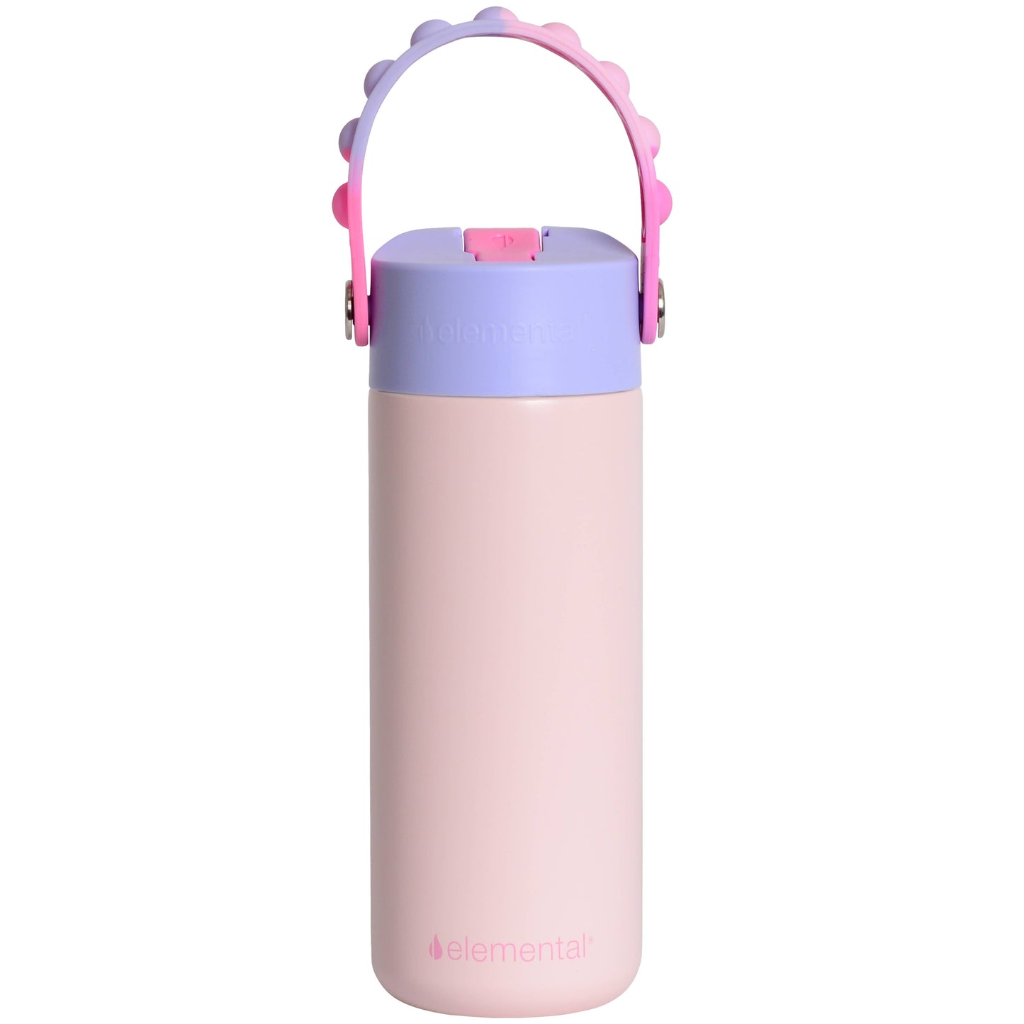 Fidget Handle Kids Stainless Bottle 18oz Blush Pink Tie Dye