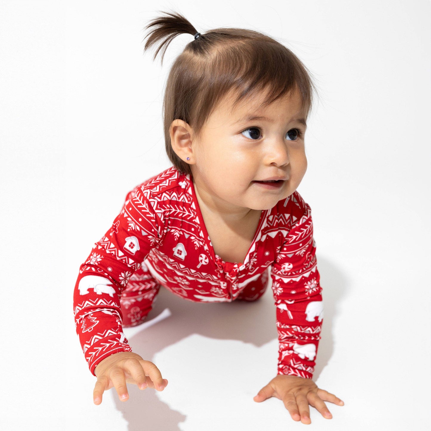 Christmas Pajamas: Polar Isle Red Bamboo Baby Sleepwear