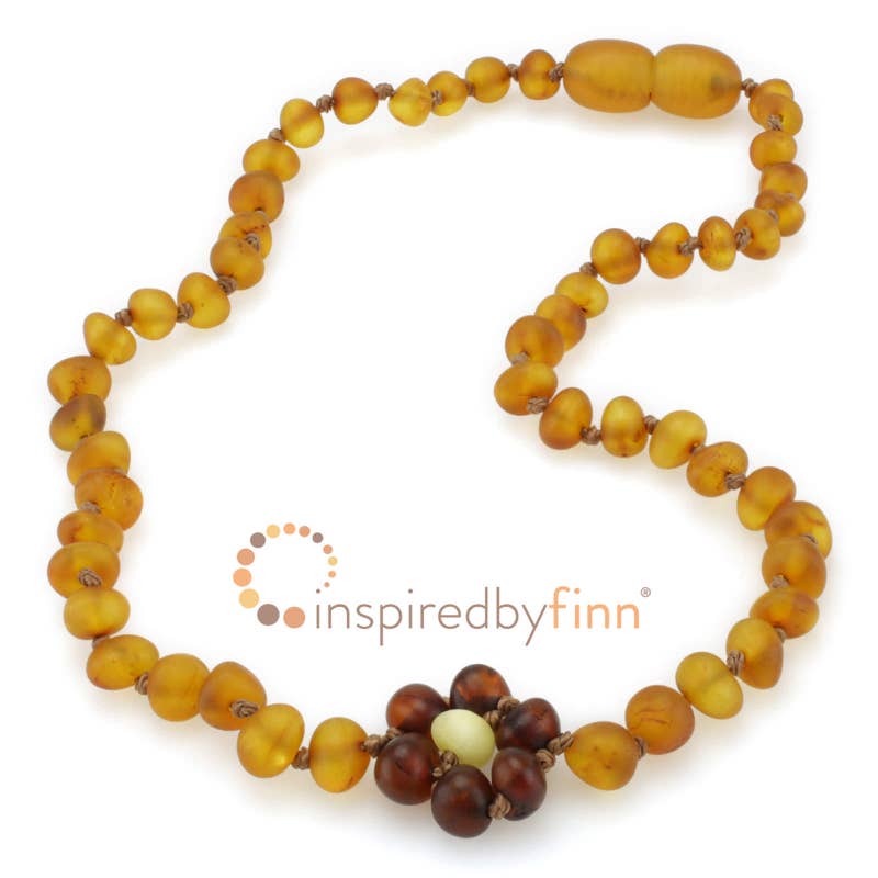 Raw Baltic Amber Necklace – Brilliant Flower | 12 – 22”