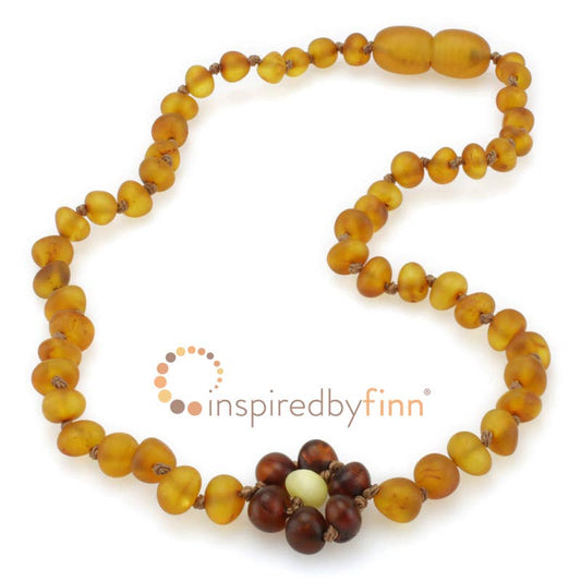 Raw Baltic Amber Necklace – Brilliant Flower | 12 – 22”