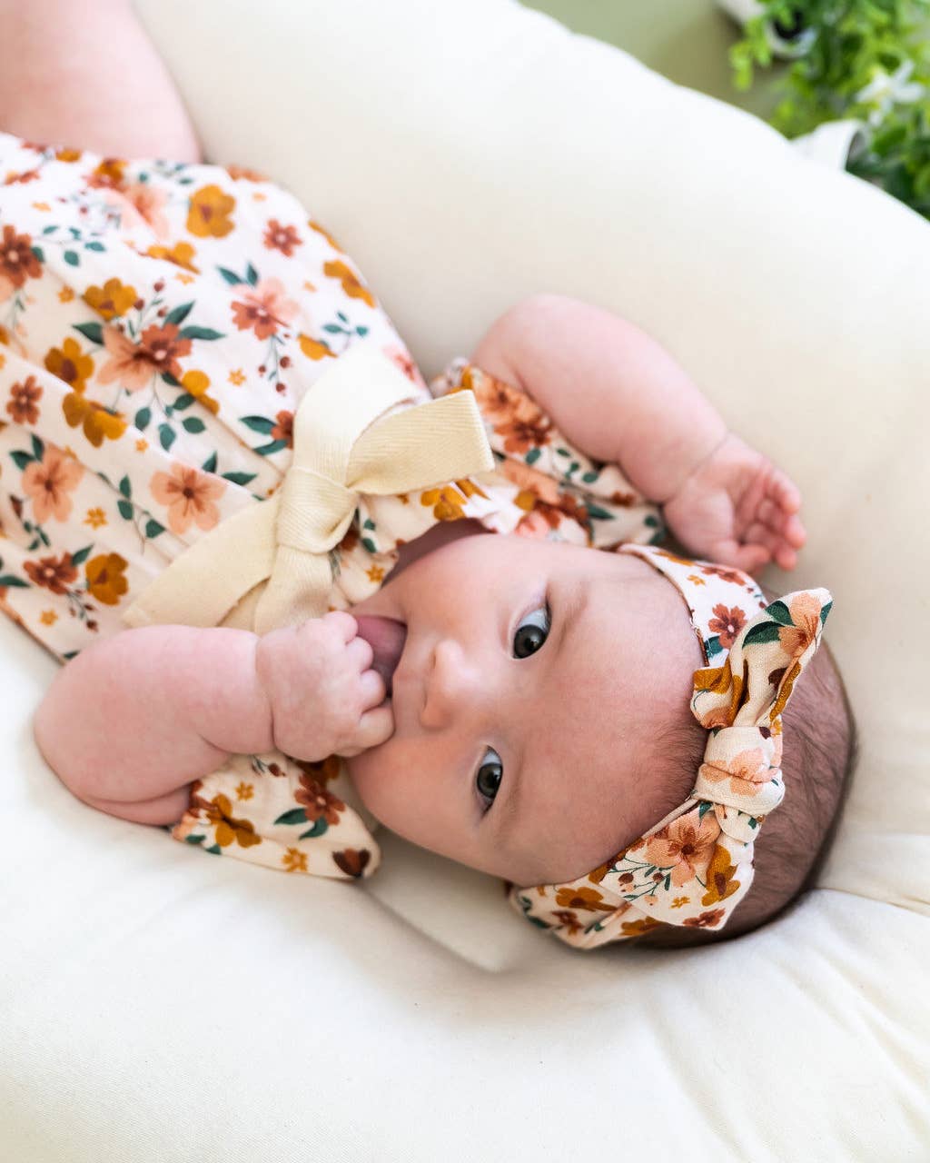 Summer Floral Baby Bubble Romper (Organic Muslin)
