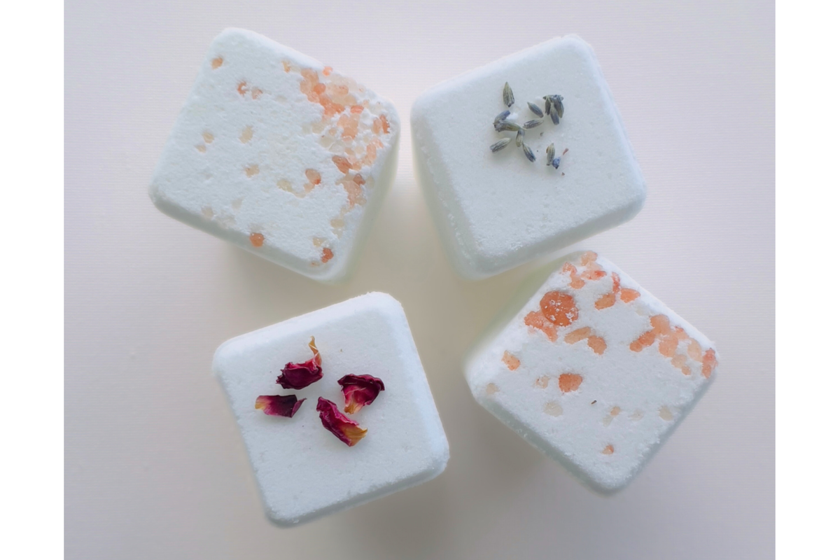 Botanical Water- Rose-lavender-eucalyptus bath bombs 4 pack