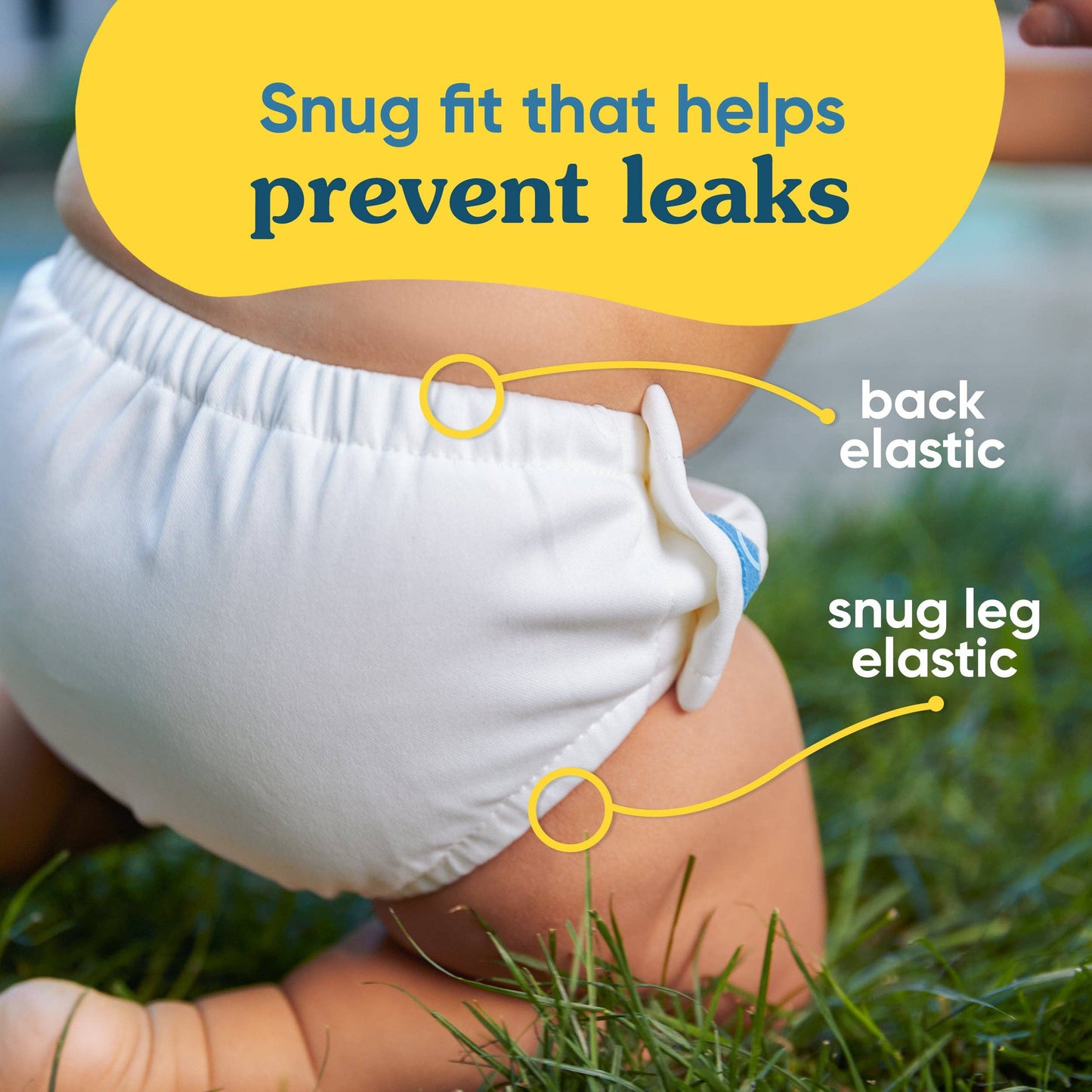 Reusable Swim Diaper with Snaps, Hello Sunshine, 1ct