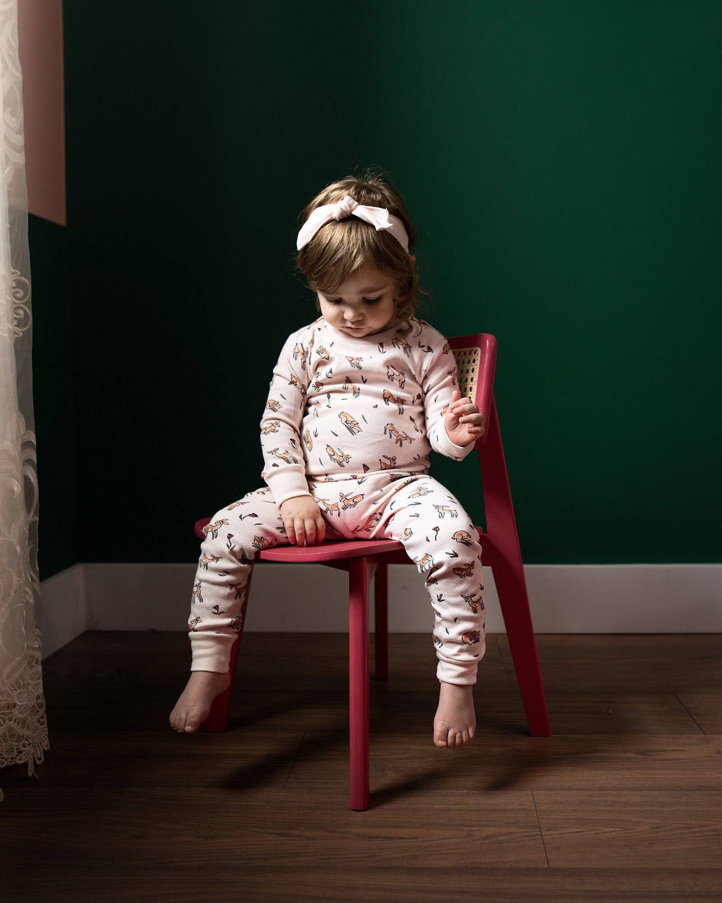 Kids' Organic L/Sleeve PJ Set in Doe-a-Deer