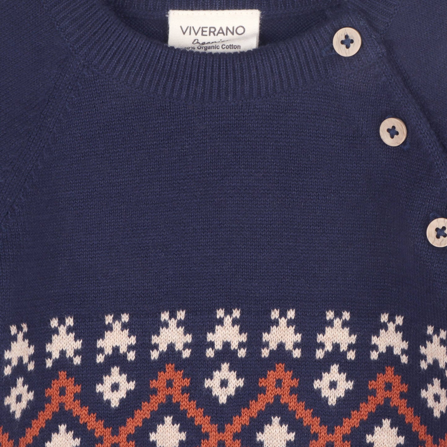 Fair Isle Raglan Sleeve Baby Pullover Sweater (Organic)