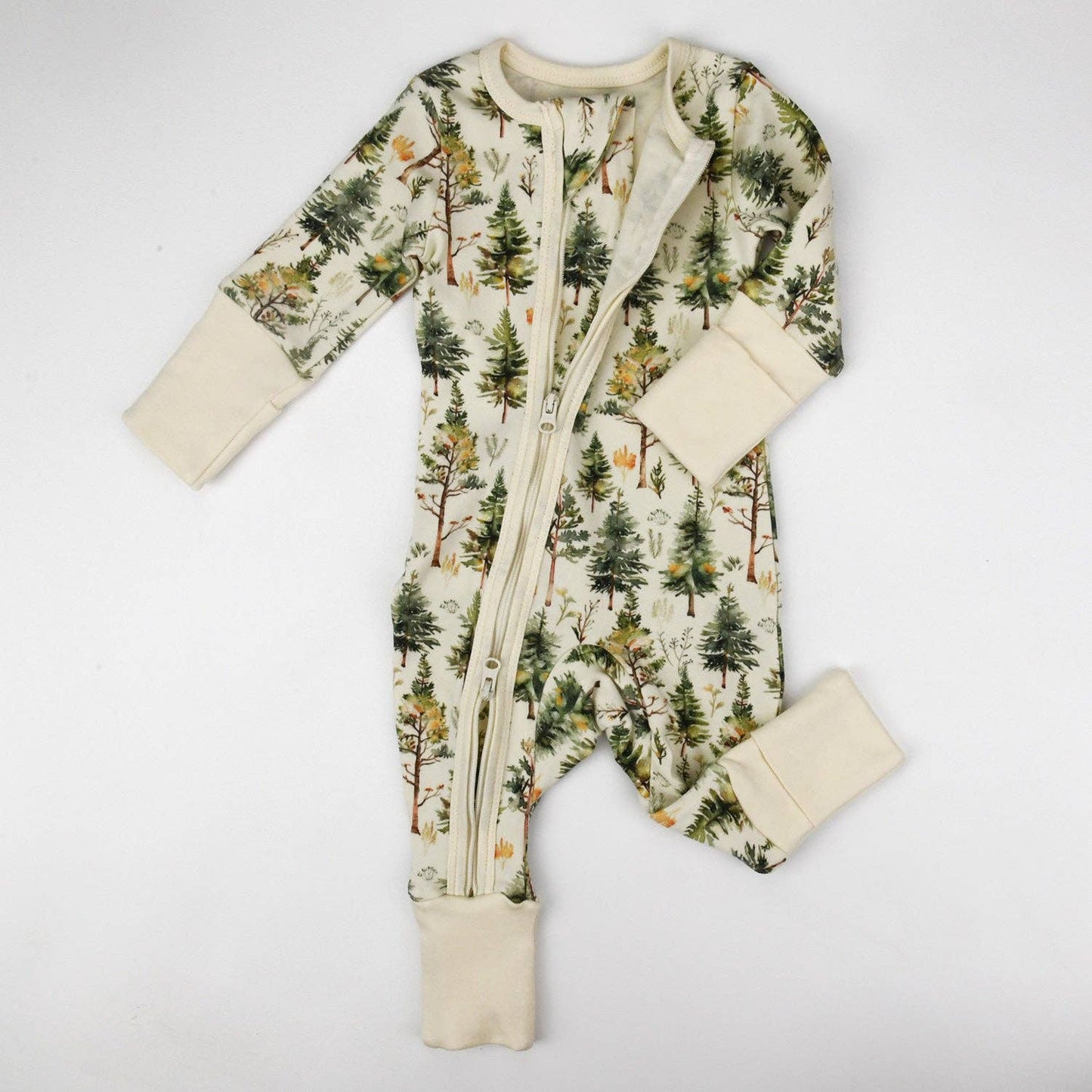 Organic Cotton Baby Pajamas 2-Way Zip Front Zipper Sleeper, Arbor