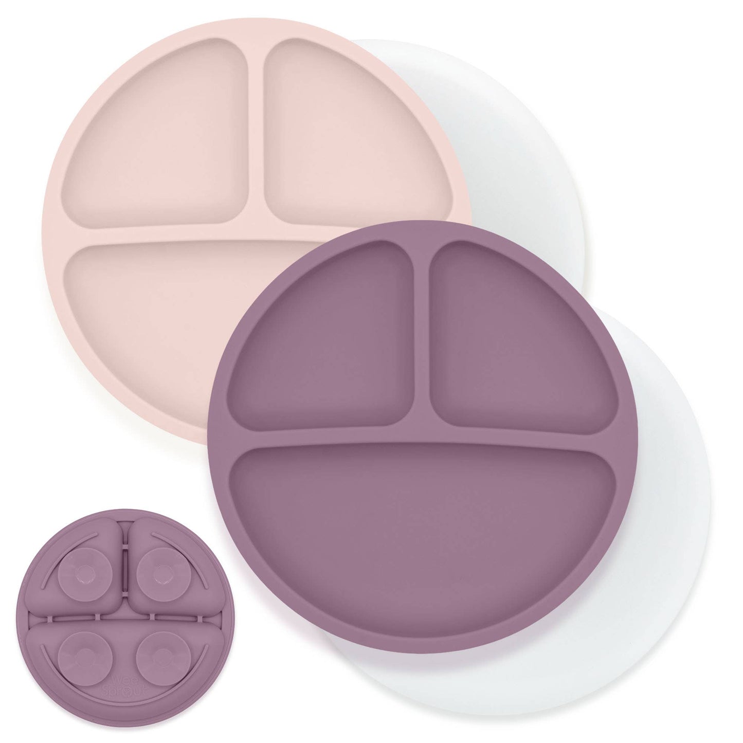 Silicone Divided Suction Plates – Set of 2