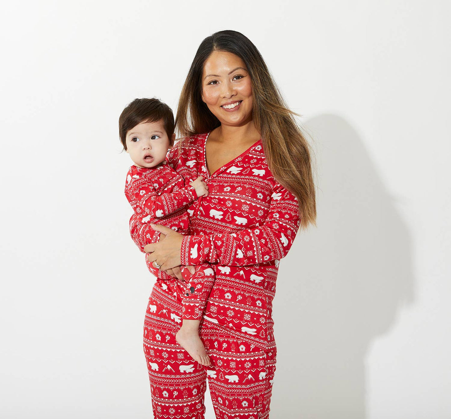 Christmas Pajamas: Polar Isle Red Bamboo Baby Sleepwear