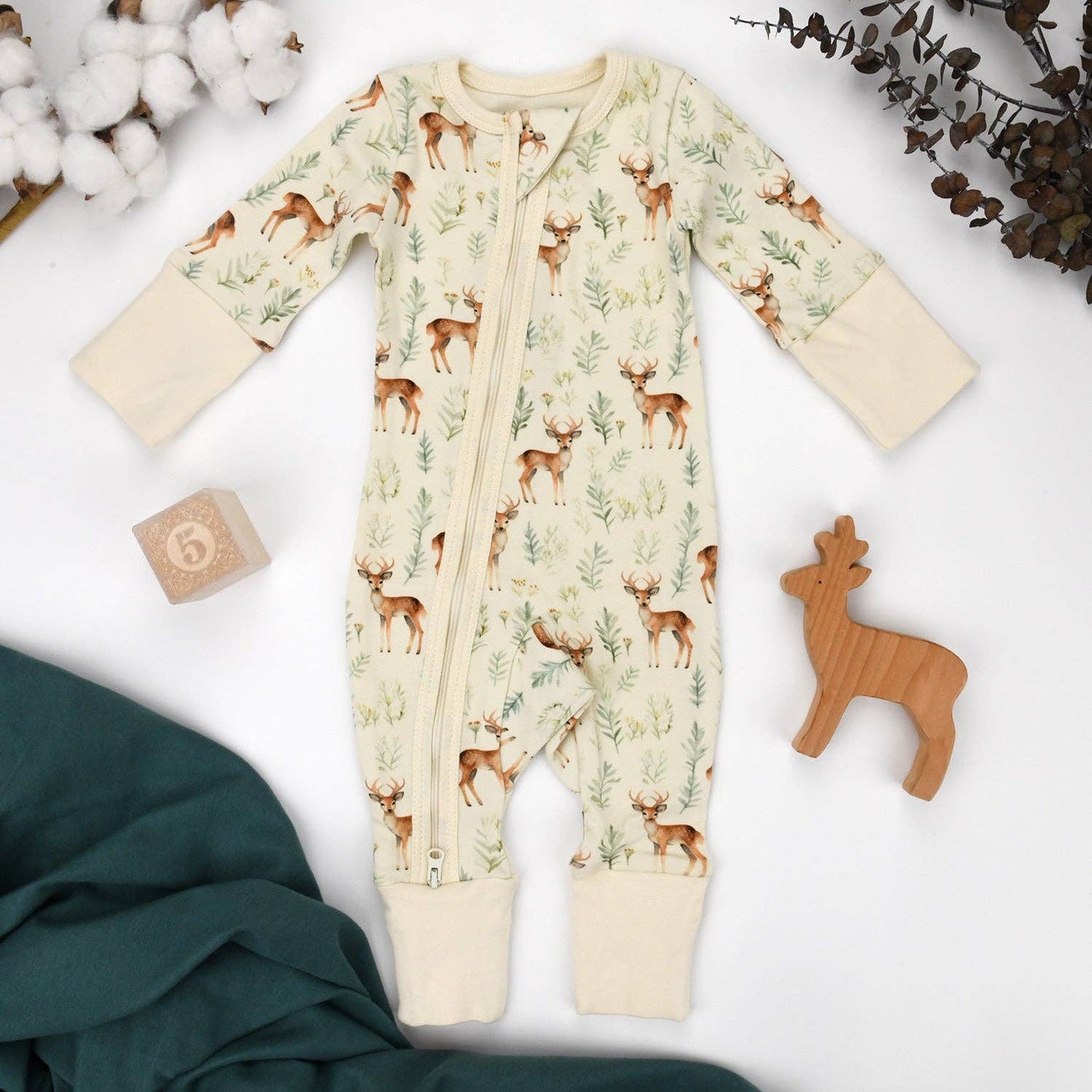 Organic Cotton Baby Pajamas 2-Way Zip Front Zipper Sleeper, Lyric