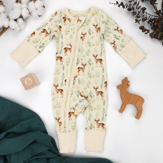 Organic Cotton Baby Pajamas 2-Way Zip Front Zipper Sleeper, Lyric