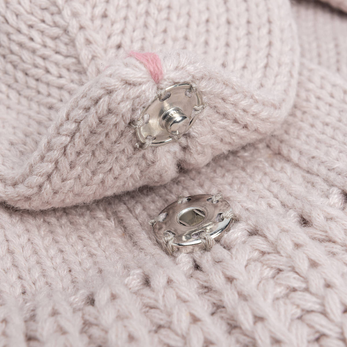 Girls Winter Bunny Scarf - Knit Neck Wrap 3-12, Pale Mauve