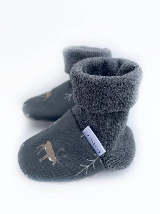 Moose Forest Baby Booties 