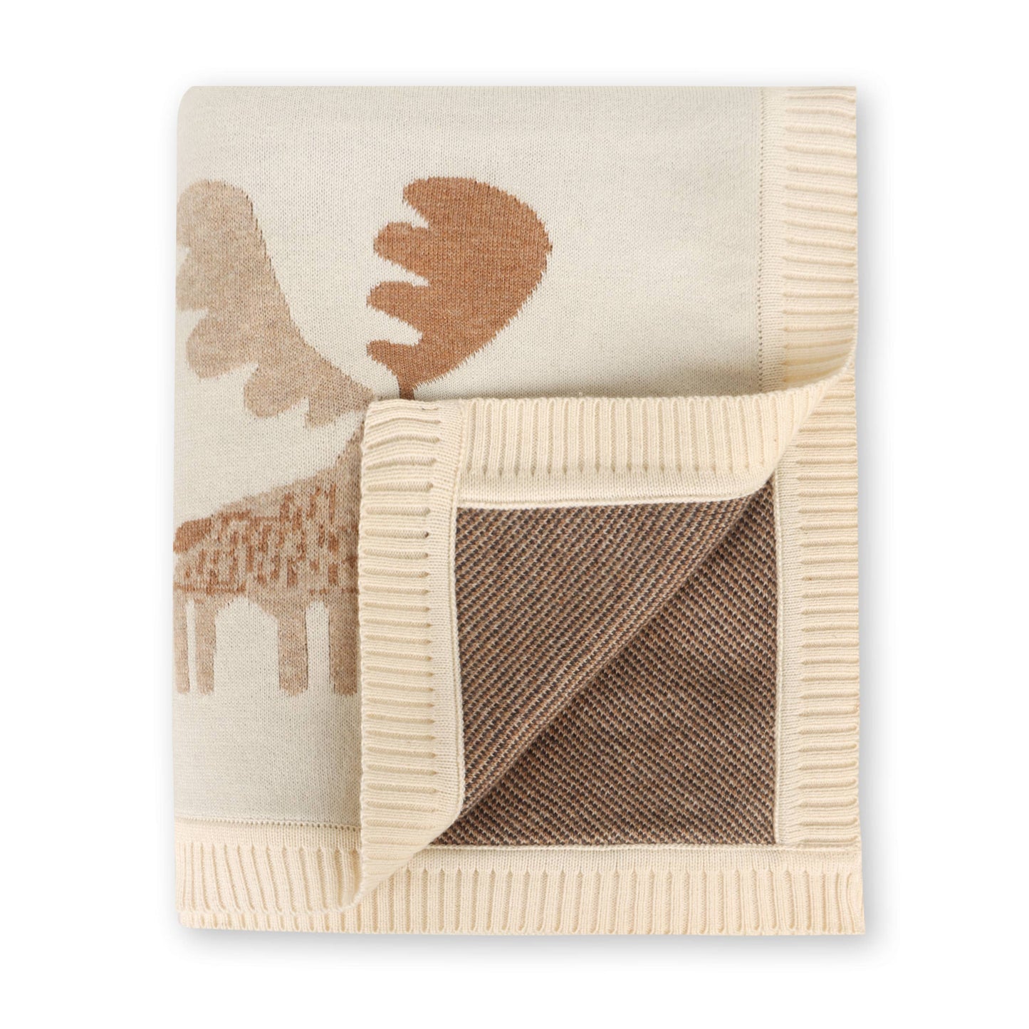 Moose - Organic Cotton Jacquard Knit Baby Blanket