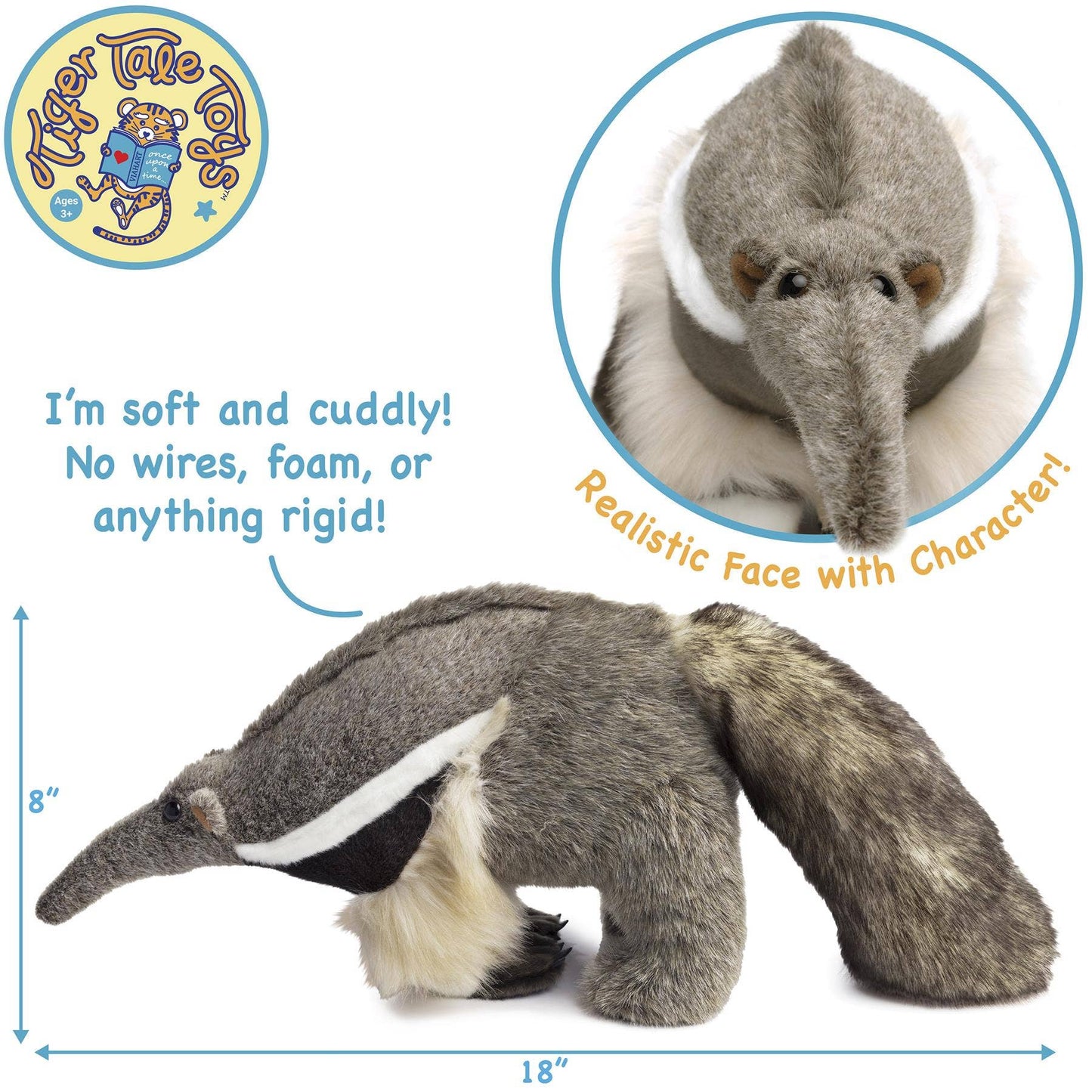 Arsenio The Anteater | 18 Inch Stuffed Animal Plush | By Tig