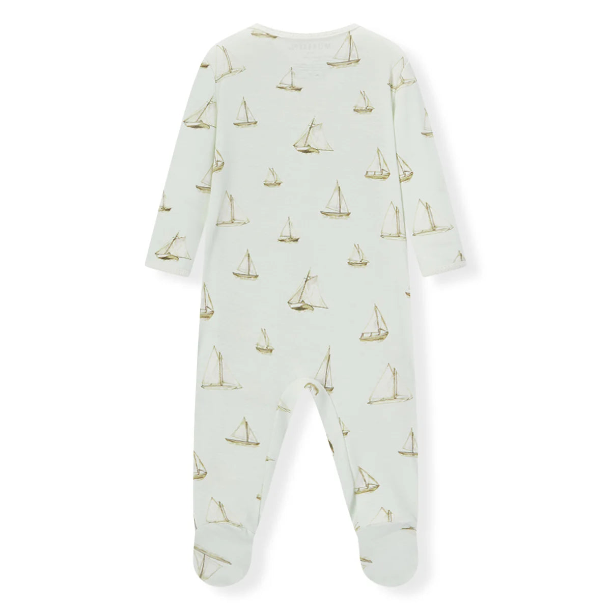 Organic Cotton Zipper Footed Pajama | Sailboat Melody