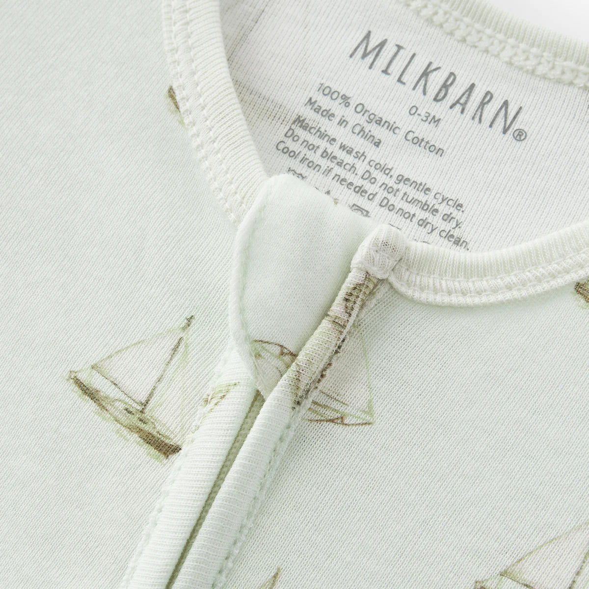 Organic Cotton Zipper Footed Pajama | Sailboat Melody