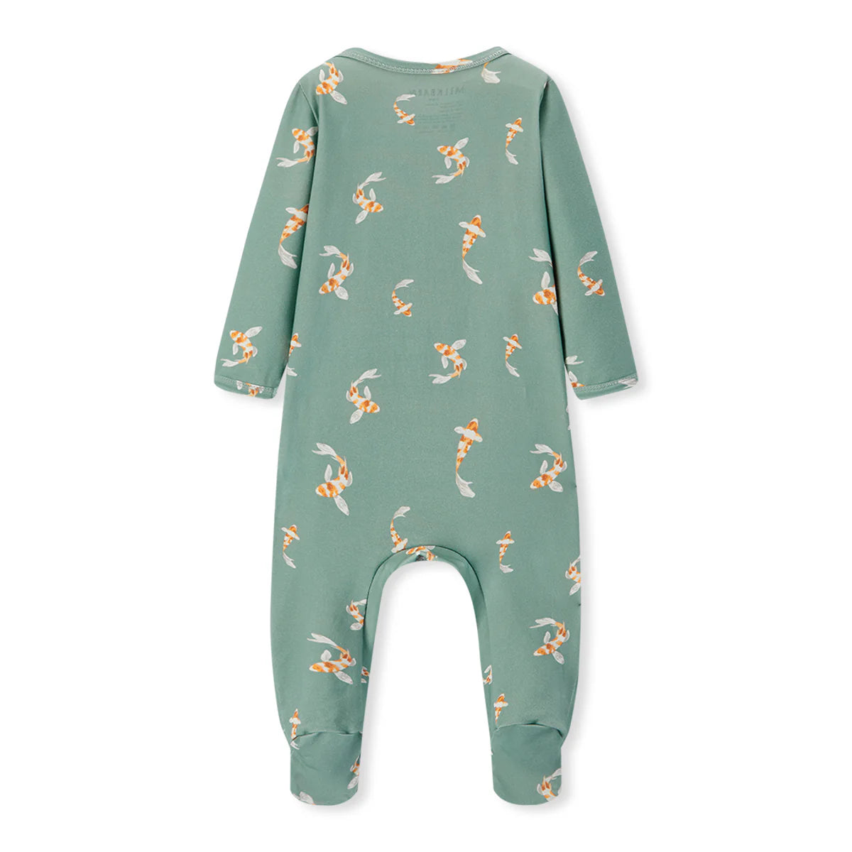 Organic Cotton Zipper Footed Romper| Swimming Koi