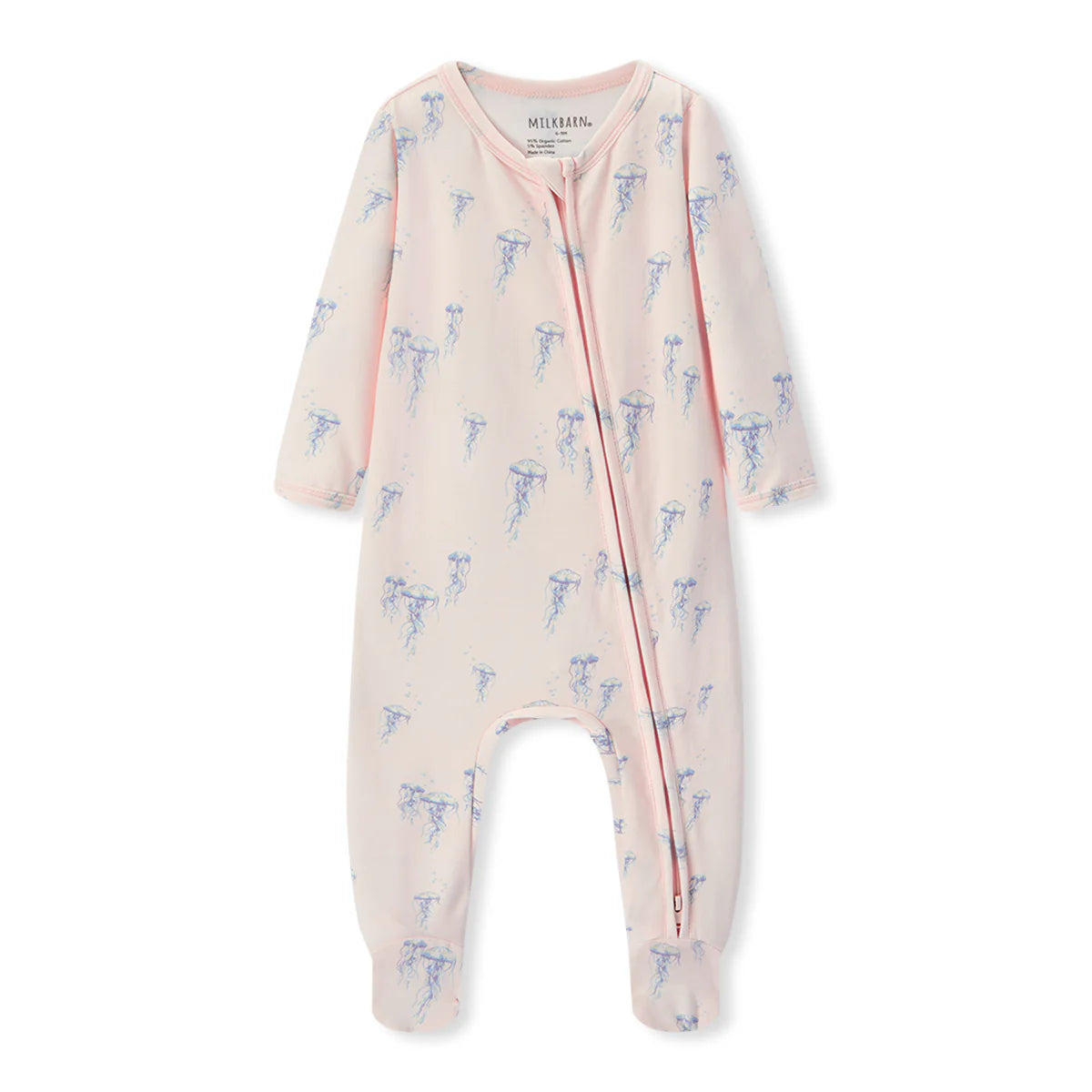 Organic Cotton Zipper Pajama |Sunset Jellyfish