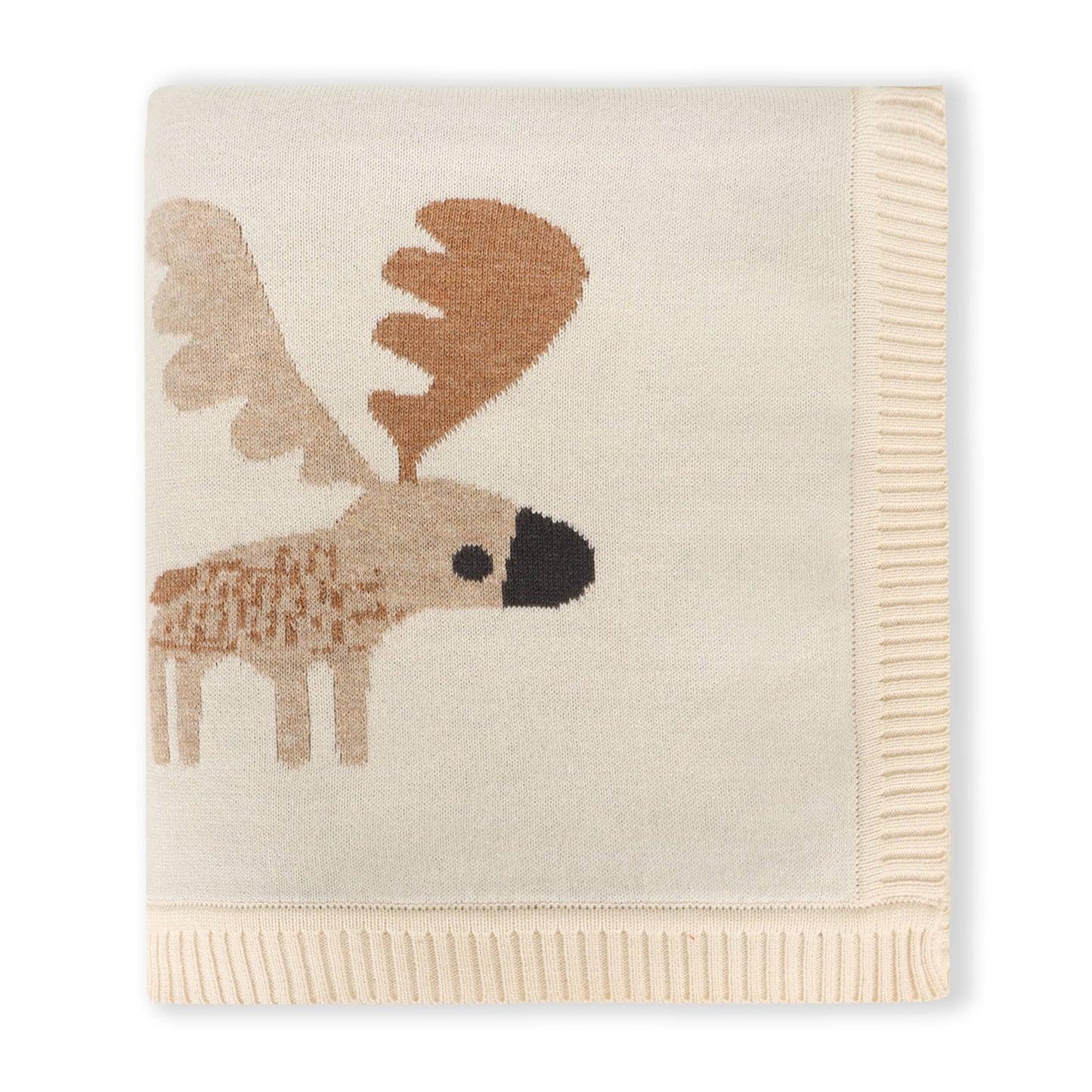 Moose - Organic Cotton Jacquard Knit Baby Blanket