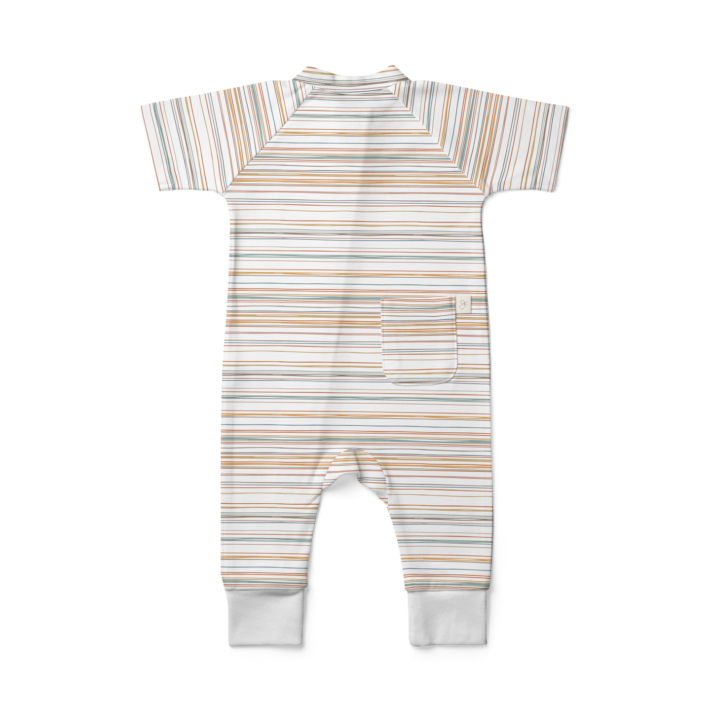 Viscose + Organic Cotton Zipper One-Piece - Boardwalk Stripe