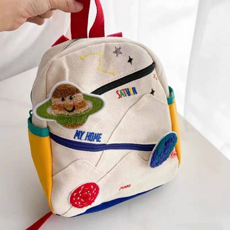 Planet-Themed Children's Backpack Cute Adjustable Lightweight Bag