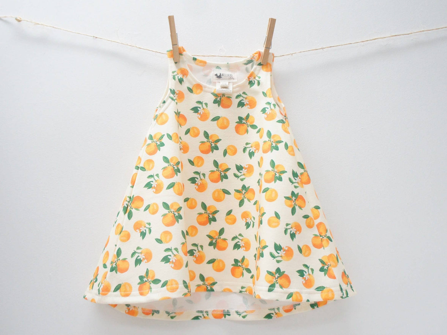 Dress- Baby/toddler/kids - Chickadee Swing Dress, Oranges Pr