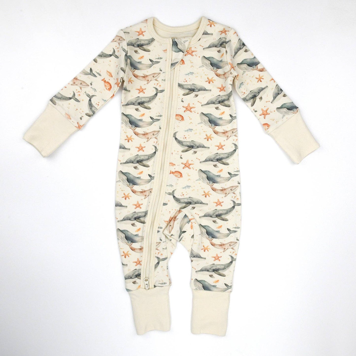 Organic Cotton Baby Pajamas 2-Way Zipper Sleeper, Neptune