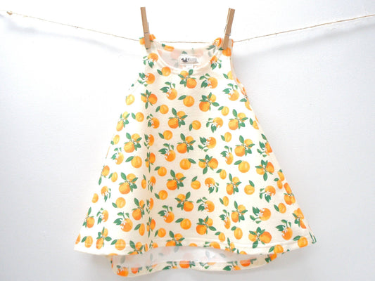 Dress- Baby/toddler/kids - Chickadee Swing Dress, Oranges Pr