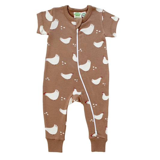 Signature Print '2-Way' Zip Romper - Short Sleeve