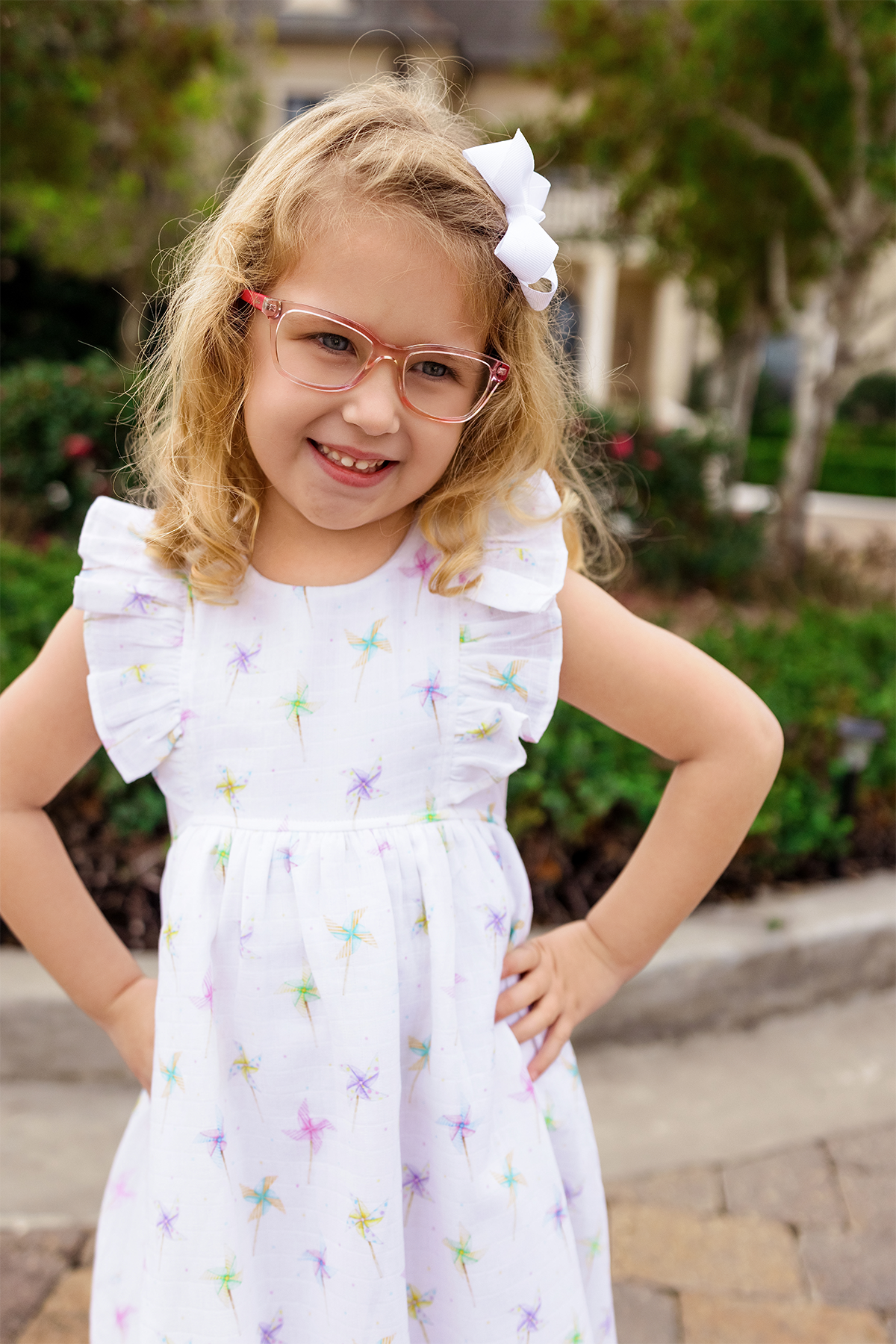 Pinwheel Party Organic Muslin Dress for Kids