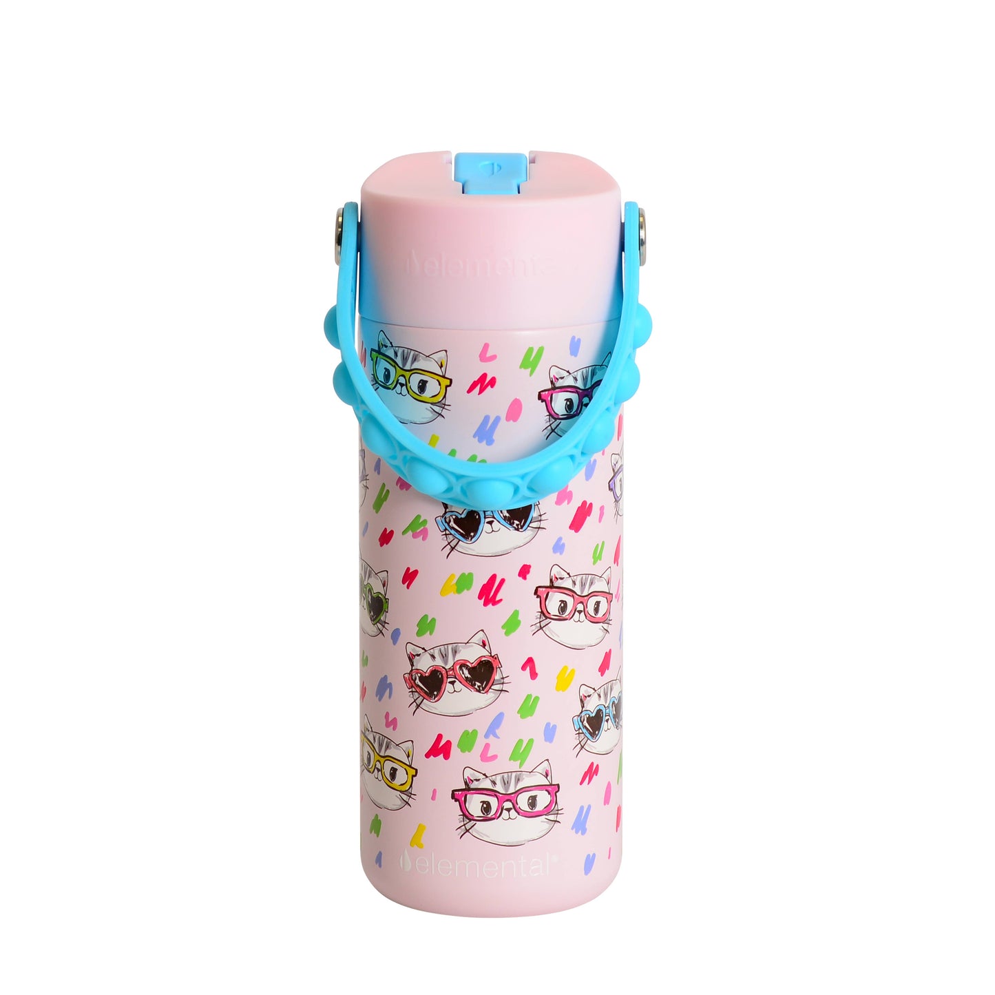 Fidget Handle Kids Stainless Bottle 18oz Stylish Cat