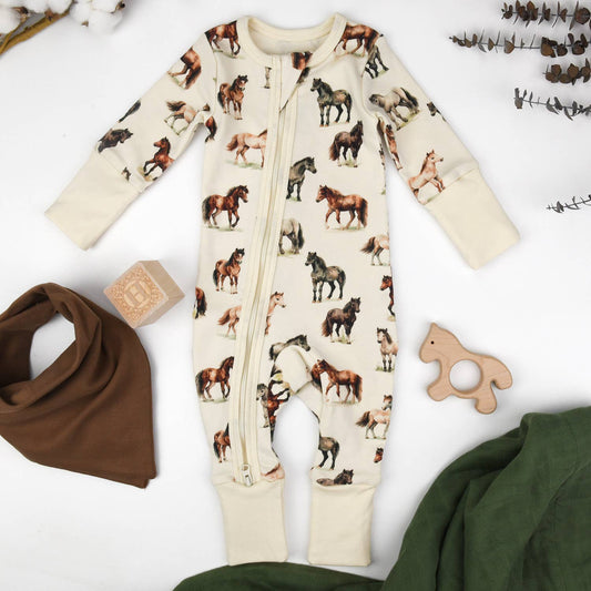 Organic Cotton Baby Pajamas Zipper Sleeper, Colt PREORDER