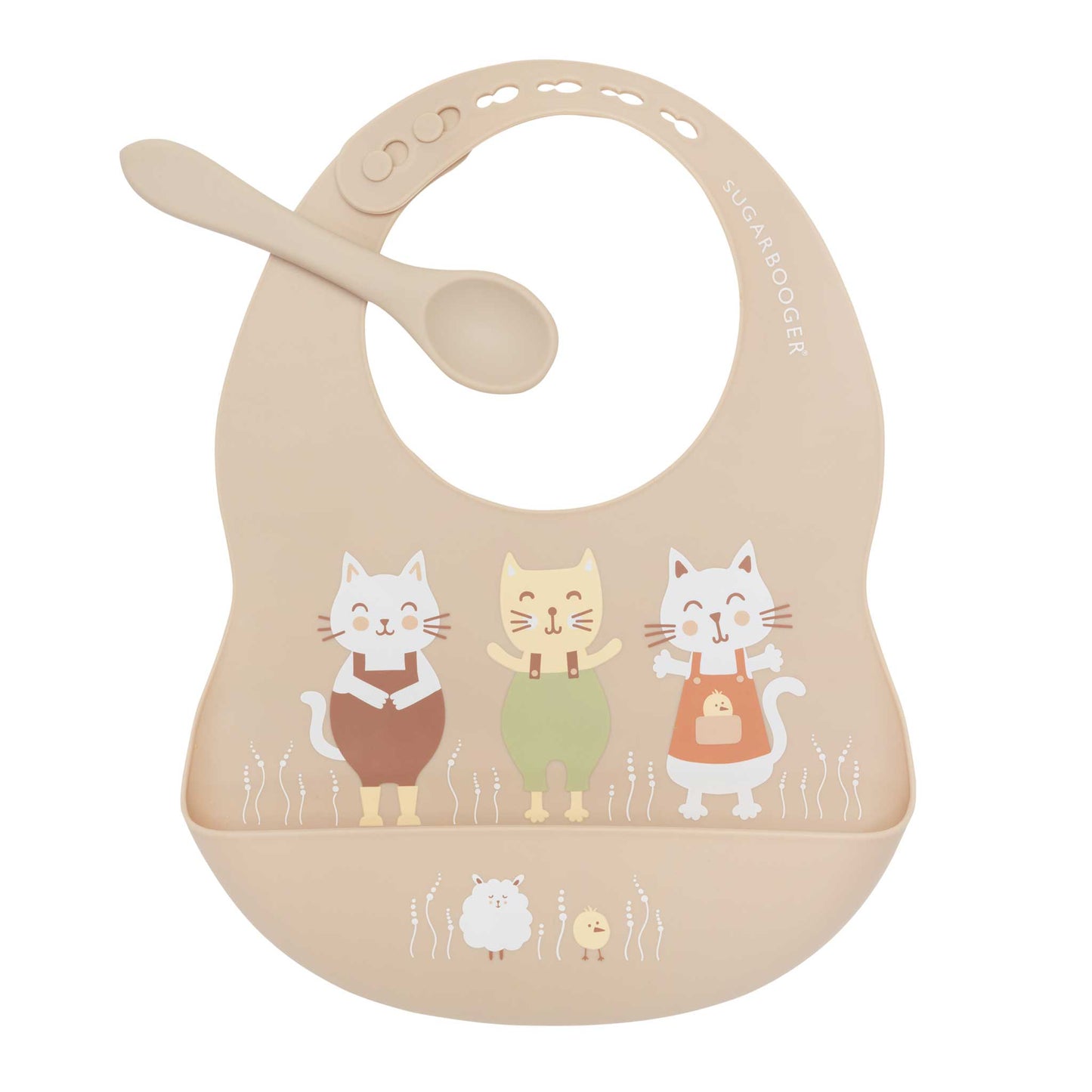 Fresh & Messy Silicone Bib & Spoon Set | Prairie Kitty